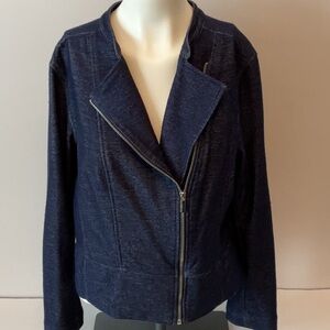 Liz Claiborne Denim Look Moto Jacket